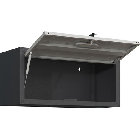 Armoire murale métallique polyvalente, porte verrouillable, cabinet à outils en acier suspendu, H34,5 x L75 x P30 cm, acier (1/5)