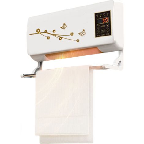 Radiateur mural électrique Silencieux Thermostat Contrôle à distance Protection surchauffe Abs 86.4oz Remote inclus Heater-Fan Blanc pour Bureau Salle de Bain (1/4)