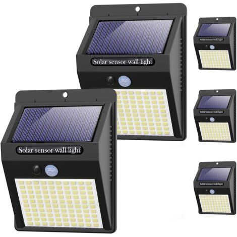 【5 Pack】Solar Light Outdoor 3 Modes Exterior Lamp Motion Sensor 100 LEDs Waterproof Solar Light Outdoor Lighting Powerful Solar Floodlight Security for Garden (1/5)