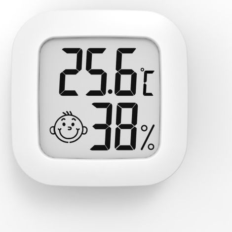Weißes digitales Thermometer und Hygrometer, hochpräzise Heimüberwachung (1/5)