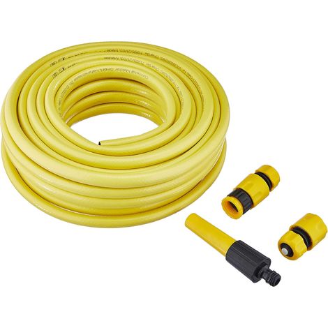 Meister Tuyau Croix Tissu, 12,7 mm (1/2 "), 20 m avec robinetterie 20 m jaune (1/4)