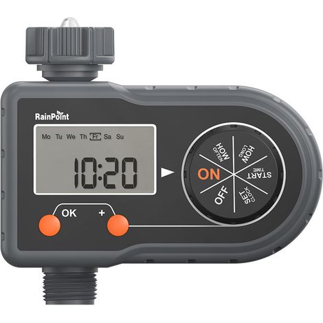 Minuteur d'arrosage automatique avec temporisation en cas de pluie pour robinet de jardin extérieur standard (arrosage goutte à goutte)