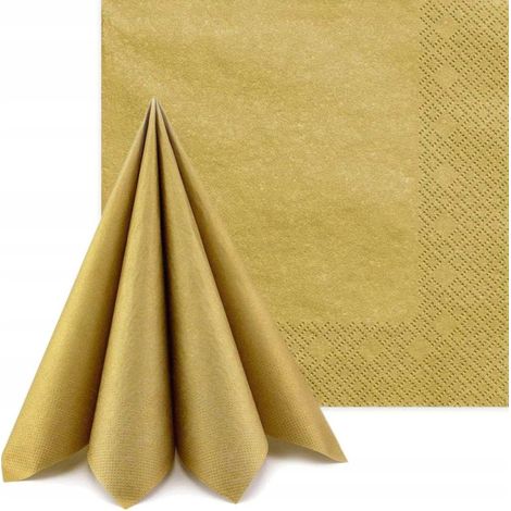 Serviettes 3 plis, 20 pièces, or (Vieux Or)