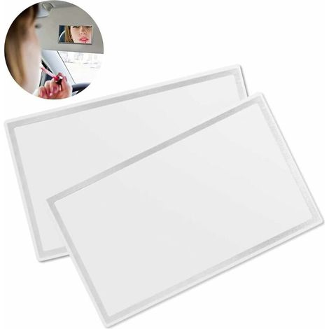 Espejo de maquillaje para coche de 2 piezas, espejo de tocador para parasol, espejo de acero inoxidable para parasol, para parasol de coche, respaldo del asiento del coche