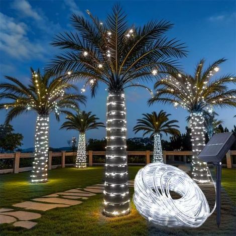 Outdoor solar string lights, 22m, 200 LEDs, 8 modes, waterproof, decoration for garden, patio, balcony (white light) (1/5)