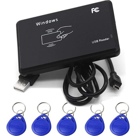RFID ID Reader Smart Card USB Contactless Proximity Card Reader 125KHz Plug and Play EM4100 TK4100 Keyrings (1/2)