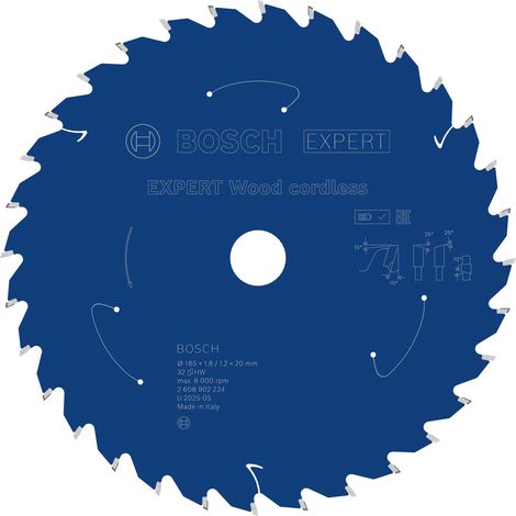 Bosch Wood cordless Circular Saw Blade 185 x 1.8/1.2 x 20 mm T32 2608902234 (1/5)