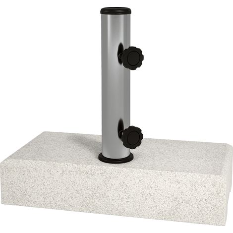 Pied de parasol Benedetto socle granite ultra stable gris 25 kg 32-48mm (1/5)