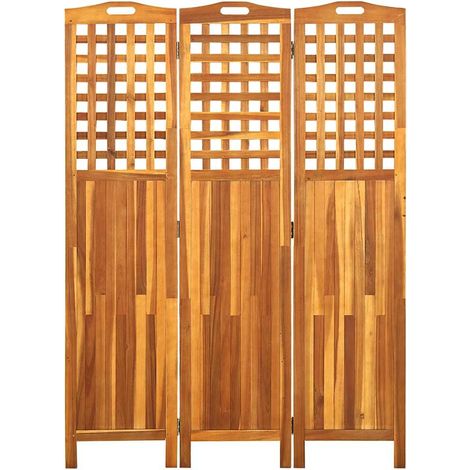 Paravent Cloison de séparation 3 panneaux, Pour Jardin, Balcon, Terrasse 121x2x170 cm Bois d'acacia OIB1743E (1/5)