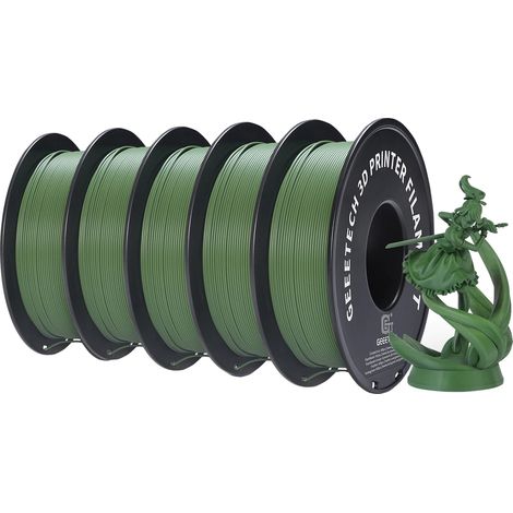 Filament d'imprimante 3D, Fini Mat, Facile à Imprimer, Vert olive mat (1/2)