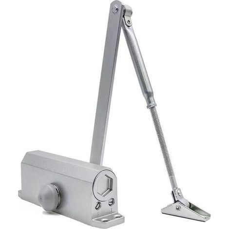 Lntyq Ferme-porte Hydraulique Automatique avec Dispositif D'arrêt, Ferme Porte à Ressort Réglable, Tampon Fermé usage Commercial et Résidentiel Porte de 25-65 kg Argent (1/5)