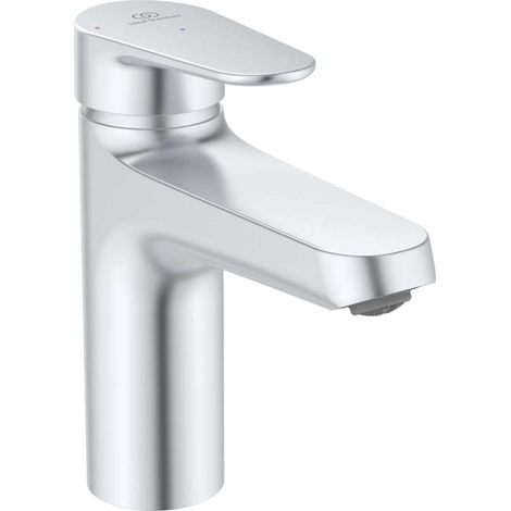 Ideal Standard ALU+ - Waschtischmischer mit Click-Clack-Ablaufgarnitur, BlueStart, silber BE130SI (1/5)