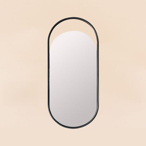 Miroir ovale métal noir 50x22cm (1/3)