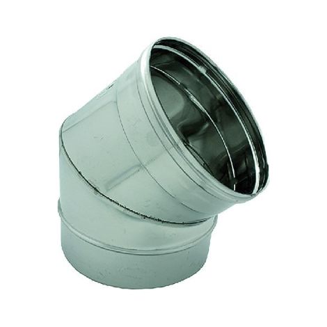 Coude courbe' pour conduits de fume'e en acier inoxydable AISI 304 45o   18 cm 180 mm accessoires pour poeles