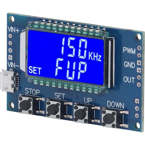 Module générateur de Signal d'onde rectangulaire carré d'impulsion PWM avec fréquence réglable d'affichage LCD (1/5)