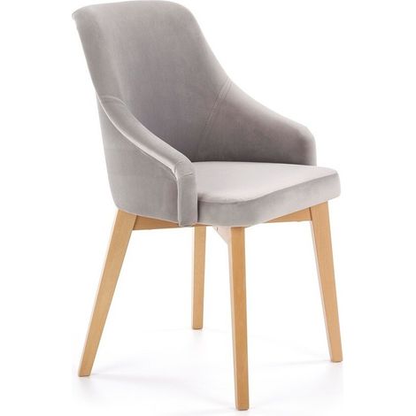 Silla Houston 709, Gris claro, 86x57x56cm, Tapiz, De madera
