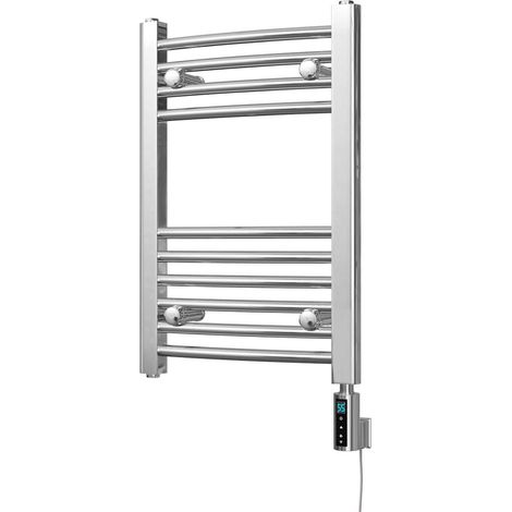 Zennor - Chrome Electric Towel Rail H600mm x W400mm Curved 150w Thermostatic WIFI (1/3)