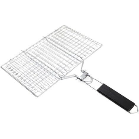 FENOPLASTICAGril, pliable, panier de gril en acier inoxydable, accessoires de gril, filet de gril, adapté au camping et au barbecue, 5032 cm (1/4)