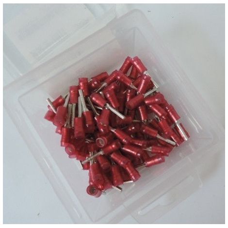 Cosse préisolée renforcée rouge à embout rond 1,8x9mm 0,25 à 1,6mm² (Boite de 100) 3-1856388-7 TYCO ELECTRONICS 607560 (1/2)