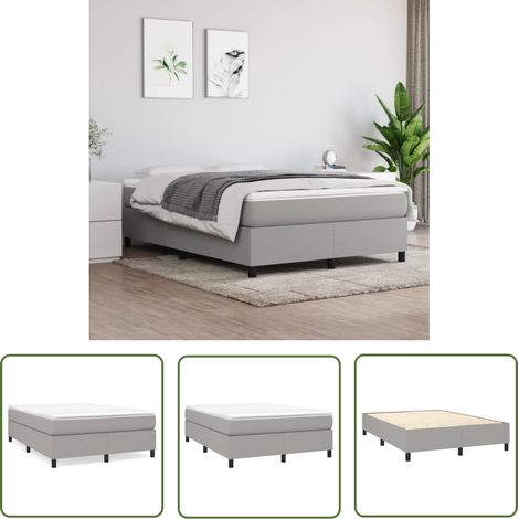 The Living Store Boxspringbett mit Matratze Hellgrau 140x200 cm Stoff - Boxspringbett - Doppelbett - Bettenrahmen - Matratze - Matratzentopper (1/5)