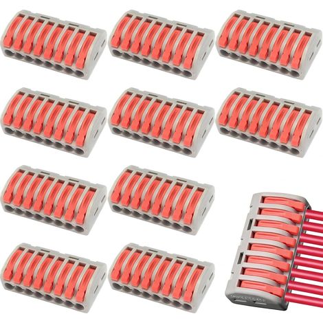 10PCS Connecteurs Électriques à Encliqueter, Raccords 8 Ports, Bornes de Connexion Sécurisées 250V/32A pour Installations Électriques Rapides et Fiables, Domino Electrique (1/5)