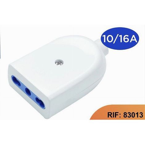 TRADE SHOP - Presa Bivalente P17/11 Elettrica Bipasso 2p+t 10a/16a 250v Max 1500w Bianco 83013 - (1/4)