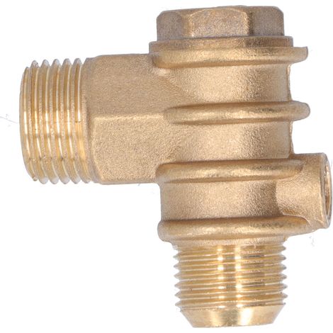 Vanne anti-retour laiton robuste 3 voies pour compresseur air système hydraulique pneumatique G1/2xG3/4xM10 (1/5)