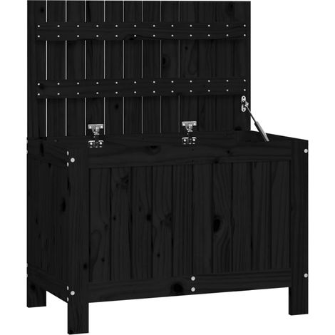 Cassetta portaoggetti per mobili da giardino 76 x 42,5 x 54 cm in legno massello di pino nero 020013115