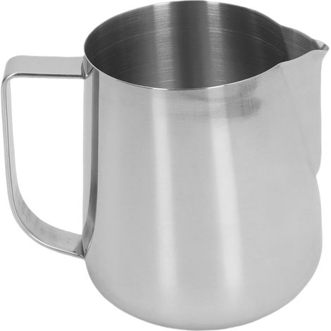 Milchaufschäumkännchen, 700 ml Fassungsvermögen, Edelstahl 304, tropffreier Ausgießer, Kaffeedampfkännchen für Zuhause, Spiegelfarbe (1/5)