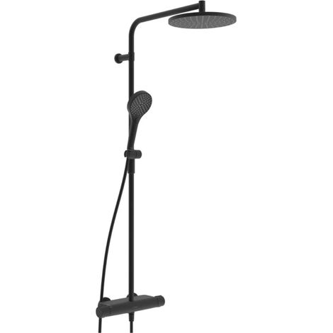 Hansa Viva - Set doccia termostatico, diametro 25 cm, 3 getti, nero opaco 6515920133