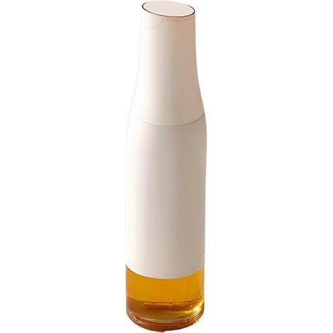Bouteille d'huile en verre avec interrupteur automatique, récipient à condiments pour huile d'olive, blanc. (1/5)