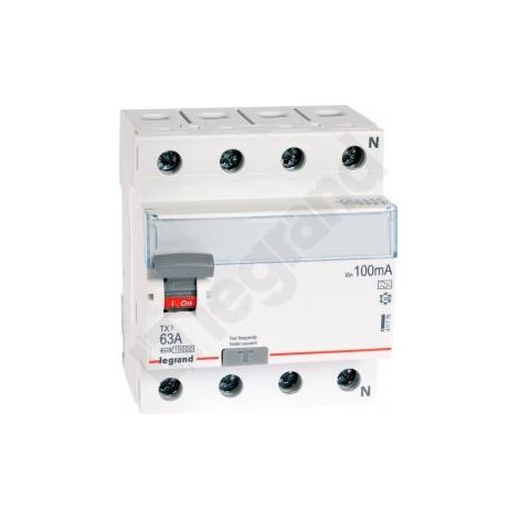 Interruptor diferencial tipo A P 304 4P 63 A 100 mA, serie TX3