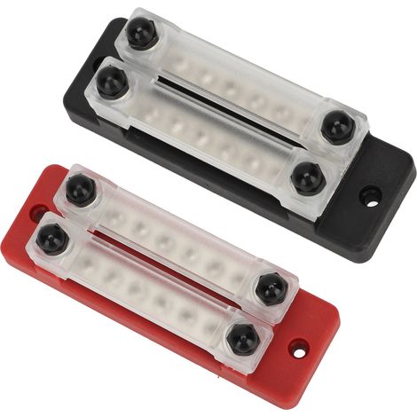 Répartiteur de courant 2 pièces noir et rouge 12-48 V 150 A bornier double rangée 6 bornes pour voitures camping-cars bateaux yachts camions (1/5)