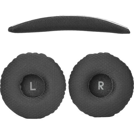 Set di cuscinetti auricolari di ricambio 2 in 1: cuscinetti in rete + archetto, compatibili con cuffie 600/660/670 (nero) (1/5)