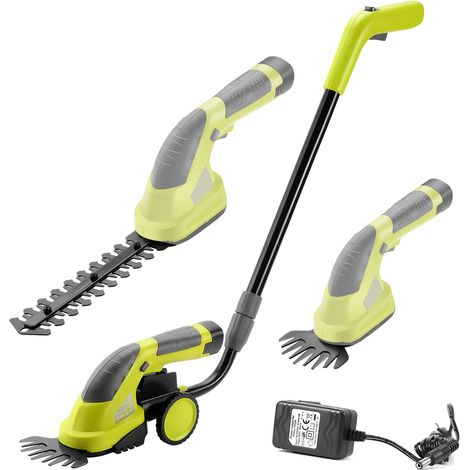 Coupe Bordure sans Fil 7.2V, 2 en 1 Cisailles à Gazon, Tondeuse à Gazon, Batterie 1500mAh, Manche Long Télescopique Détachable, pour Couper Gazon/Buisson/Haie (1/5)