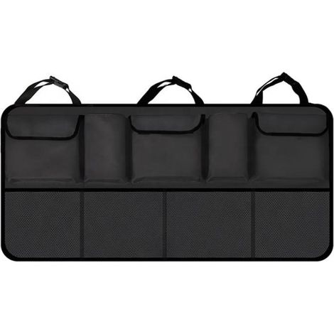 Organizer per bagagliaio auto, da fissare al poggiatesta posteriore, nero, 105x50 cm FMD514 (1/5)