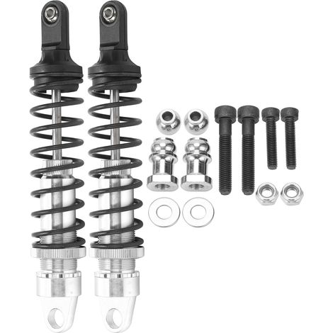 2 Pièces Amortisseurs en Aluminium 173mm pour Voiture HSP 94050 1/5 RC Tout-Terrain Essence (Argent) (1/5)