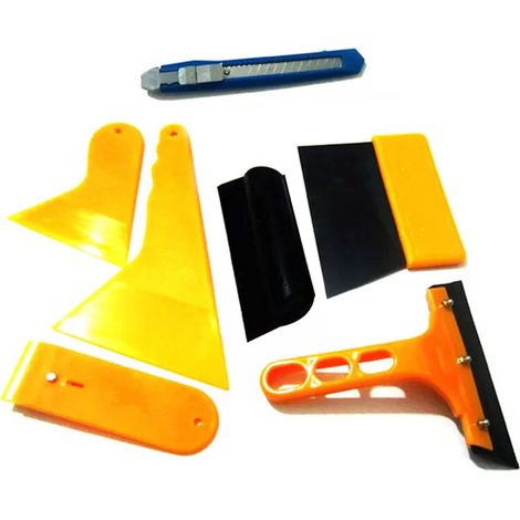 Kit d'outils professionnels 7 pièces pour la pose de films teintés sur vitres de voiture : raclette d'application pour autocollants et films adhésifs