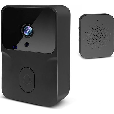 Sonnette vidéo sans fil avec caméra – 1080p – Noire – Pour porte d'entrée (1/5)
