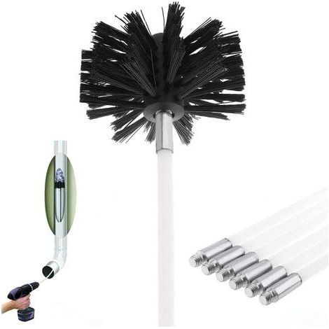Kit de nettoyage cheminée 9 pièces - Pour poêle à granulés/pellets - Têtes interchangeables - Qualité durable (1/4)