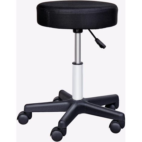 Tabouret à Roulettes Pivotant Hauteur Réglable 42-54 cm Siège Mobile avec 5 Roulettes pour Massage Coiffure Manucure (1/5)