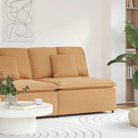 vidaXL Module central de canapé modulable avec coussins beige 100 cm (1/5)