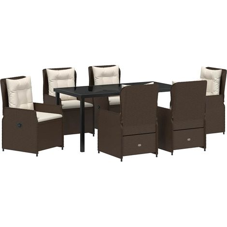 Maison Exclusive - Conjunto de Comedor de Jardín 7 pcs Marrón rat (1/5)