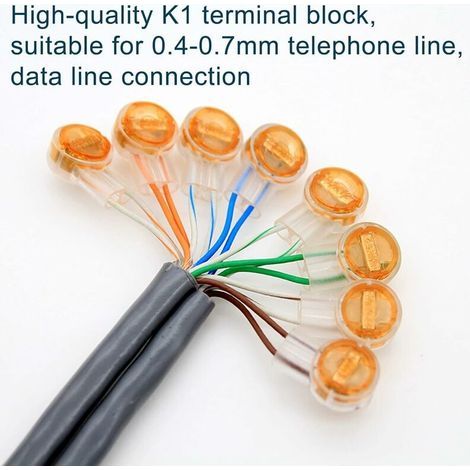 100PCS Connecteurs de Cable K1 Connecteurs épissure UY cable Connecteur étanche Résistance Verrou Connecteur Connexion de la ligne téléphonique Clip connecteur étanche pour ligne de données de cable (1/5)