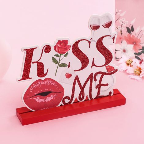 Décoration de table en bois pour la Saint-Valentin, ornements de bureau, décoration artisanale en bois pour la Saint-Valentin, amour (1/5)