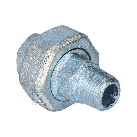 Conector doble galvanizado U2 NR59 de 1/2 pulgada con junta roscada