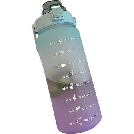 Bouteille d'eau sportive 2000 ml avec échelle de motivation, portable et colorée, idéale pour le fitness et les activités en plein air. (1/3)
