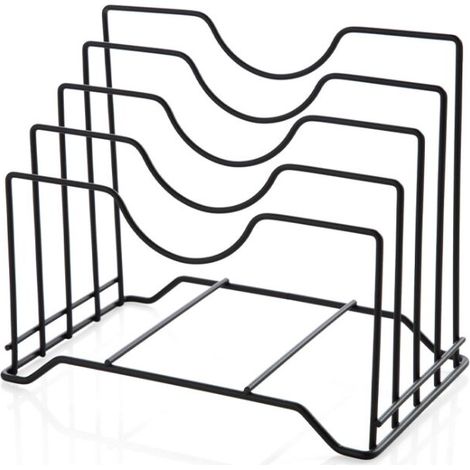 Filiyano – Support de couvercle Sappable avec 4 fentes métalliques pour ustensiles, planche, assiette et plat (noir) (1/4)