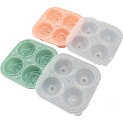 Bac à Glaçons en TPR avec Couvercle, Luxueux Moule Forme de Rose, (1/5)