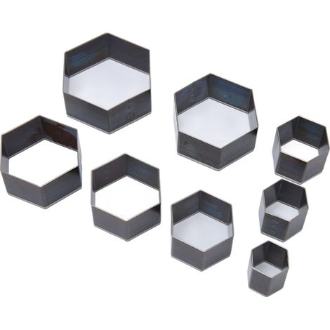 Moule à perforer le cuir en 8 pièces, emporte-pièce hexagonal creux et tranchant en acier à haute teneur en carbone, idéal pour la fabrication de bijoux en tissu superposé. (1/5)